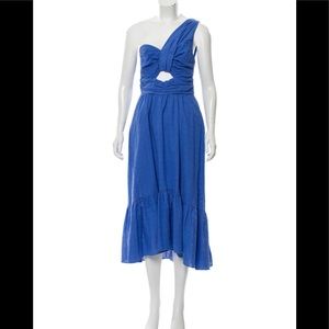 A.L.C one shoulder blue eyelet dress